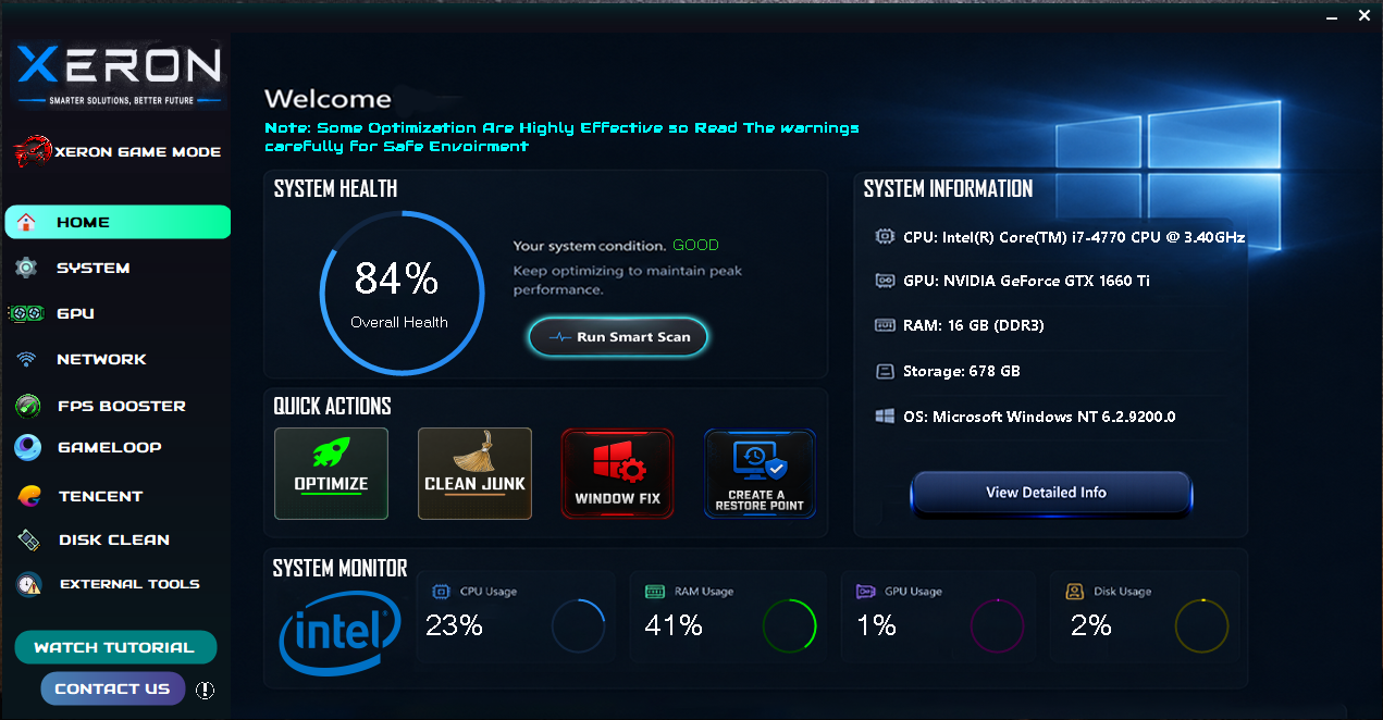 Xeron Optimizer